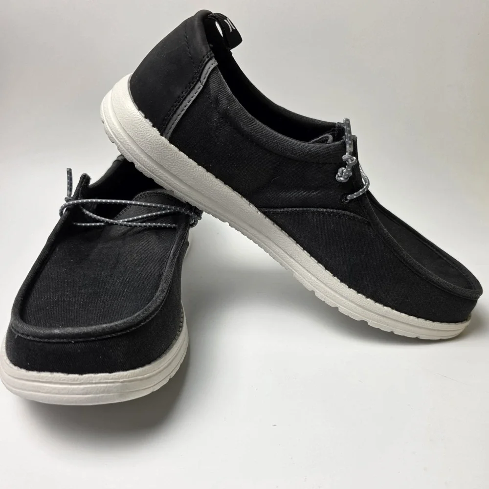 New In Box Hurley Men's Size 10 Style Laguna Black Casual Shoe Small Scuff #0461